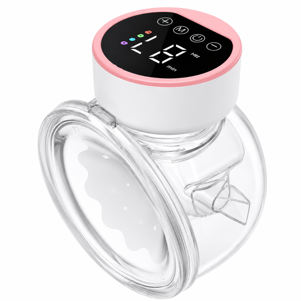 Portable electronic device with digital display and clear container on a white background